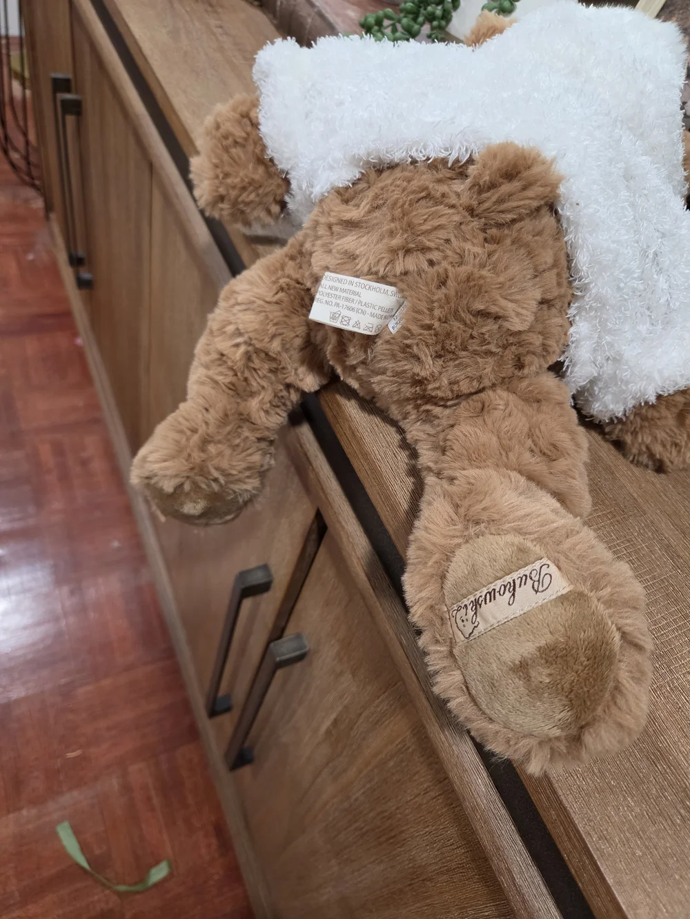 HUNTER Brown Teddy Bear Plush with White Hat & Sweater - Soft Cuddly Toy